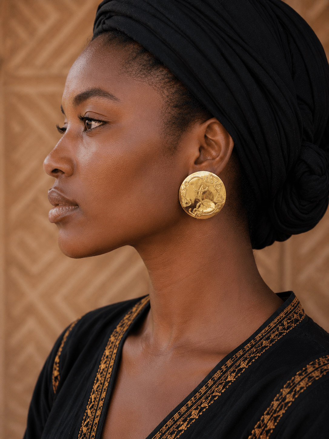 BOGOLAN TILA | Boucles d'oreilles africaines en bronze doré en artisanal africain - KaolackCreations
