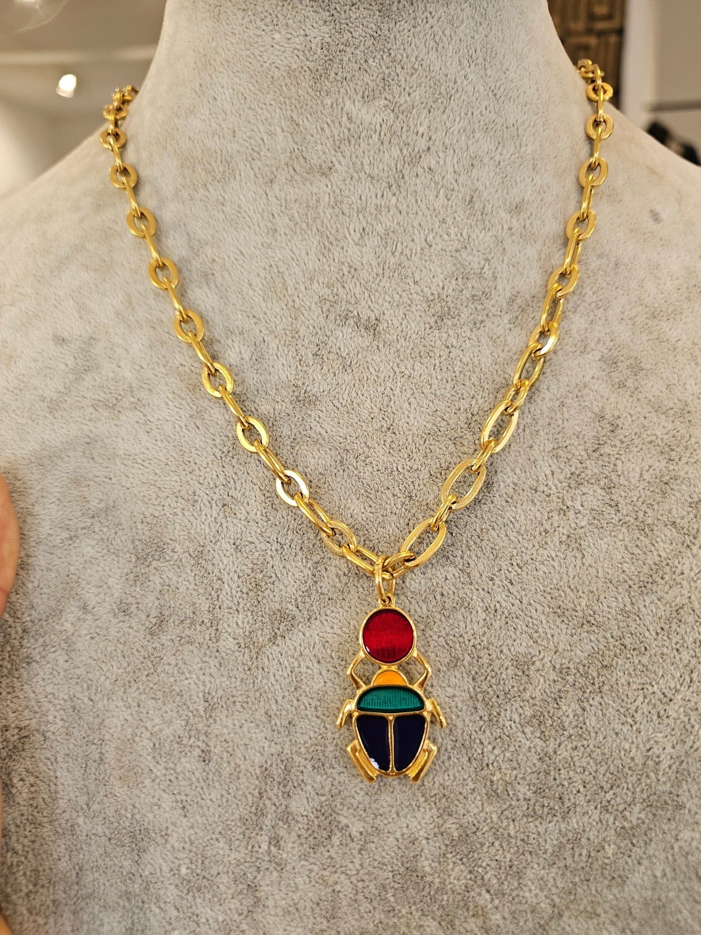 Collier Double Porté Ajustable - Cauri, Kheper ou Aten - Râ en collier ajustable artisanal africain - KaolackCreations