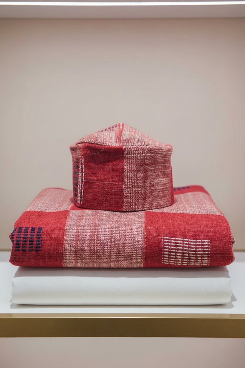 Tenue africaine homme 4 pièces en coton – Kaftan noir et pagne Sénoufo en Vêtements homme artisanal africain - KaolackCreations