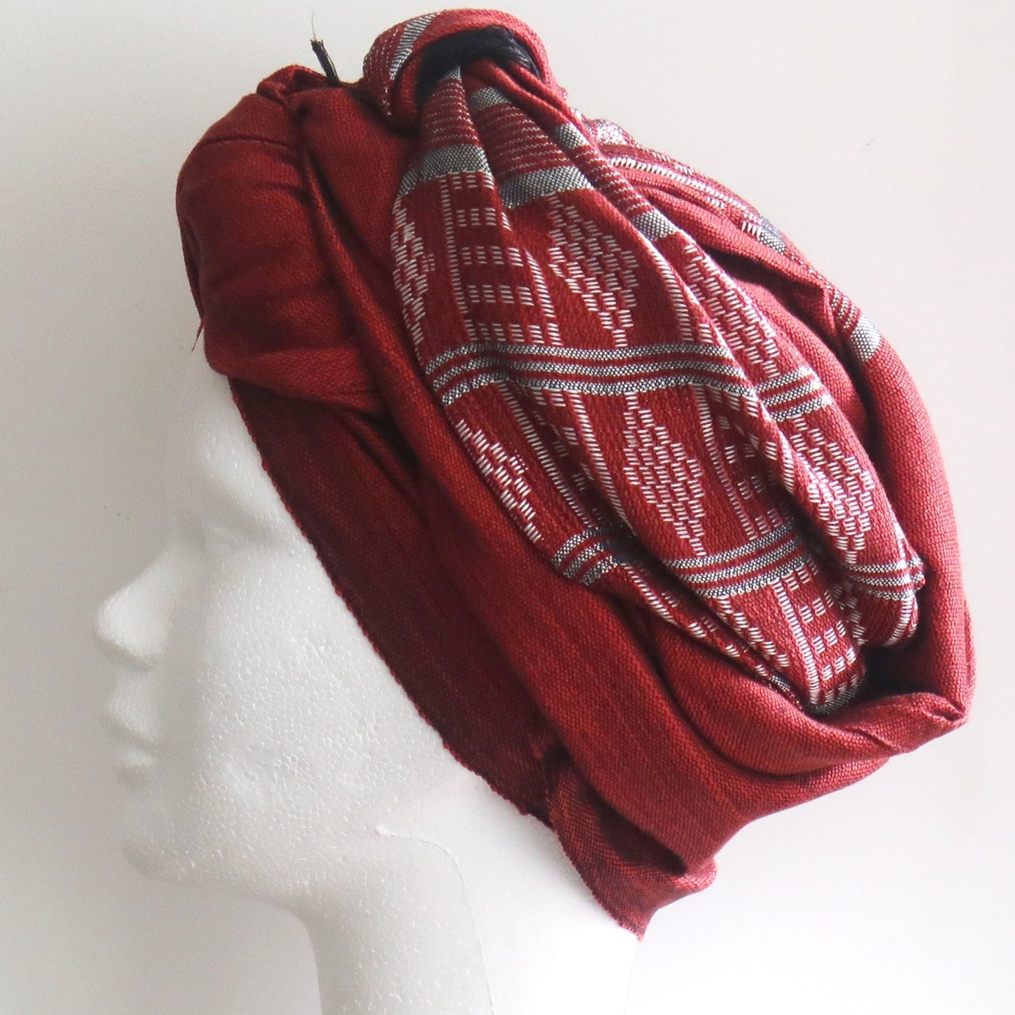 Echarpe Manjak en pagne tissé Made in Africa : orange en Echarpe pagne Manjak artisanal africain - KaolackCreations