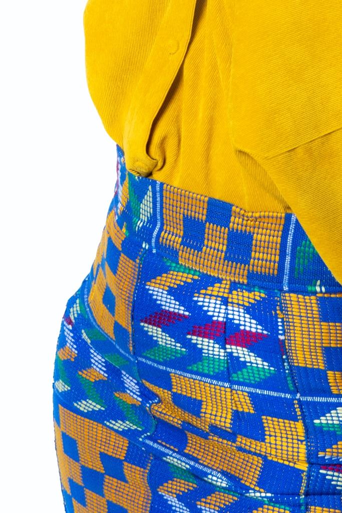 Jupe crayon taille haute Collection "Yaa" en Kente Ashanti (Ghana) en Jupe artisanal africain - KaolackCreations