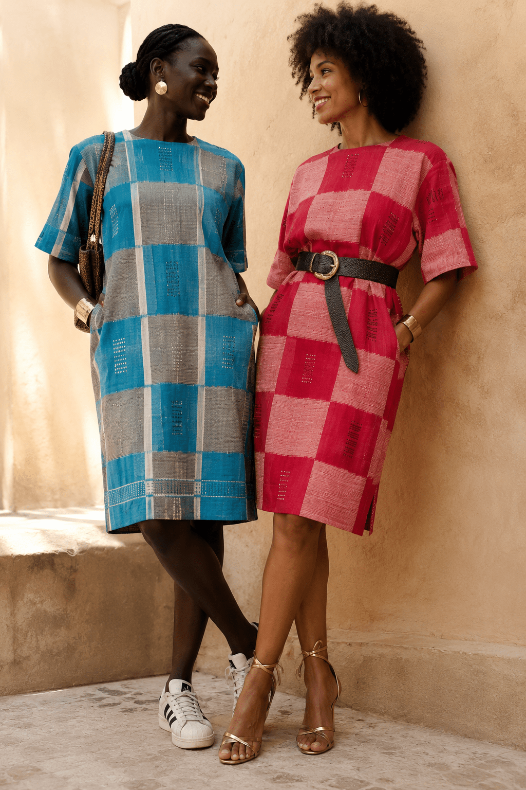 Robe femme en véritable pagne tissé Sénoufo de Waraniéré – 100 % coton en Robe en Pagne Senoufo artisanal africain - KaolackCreations
