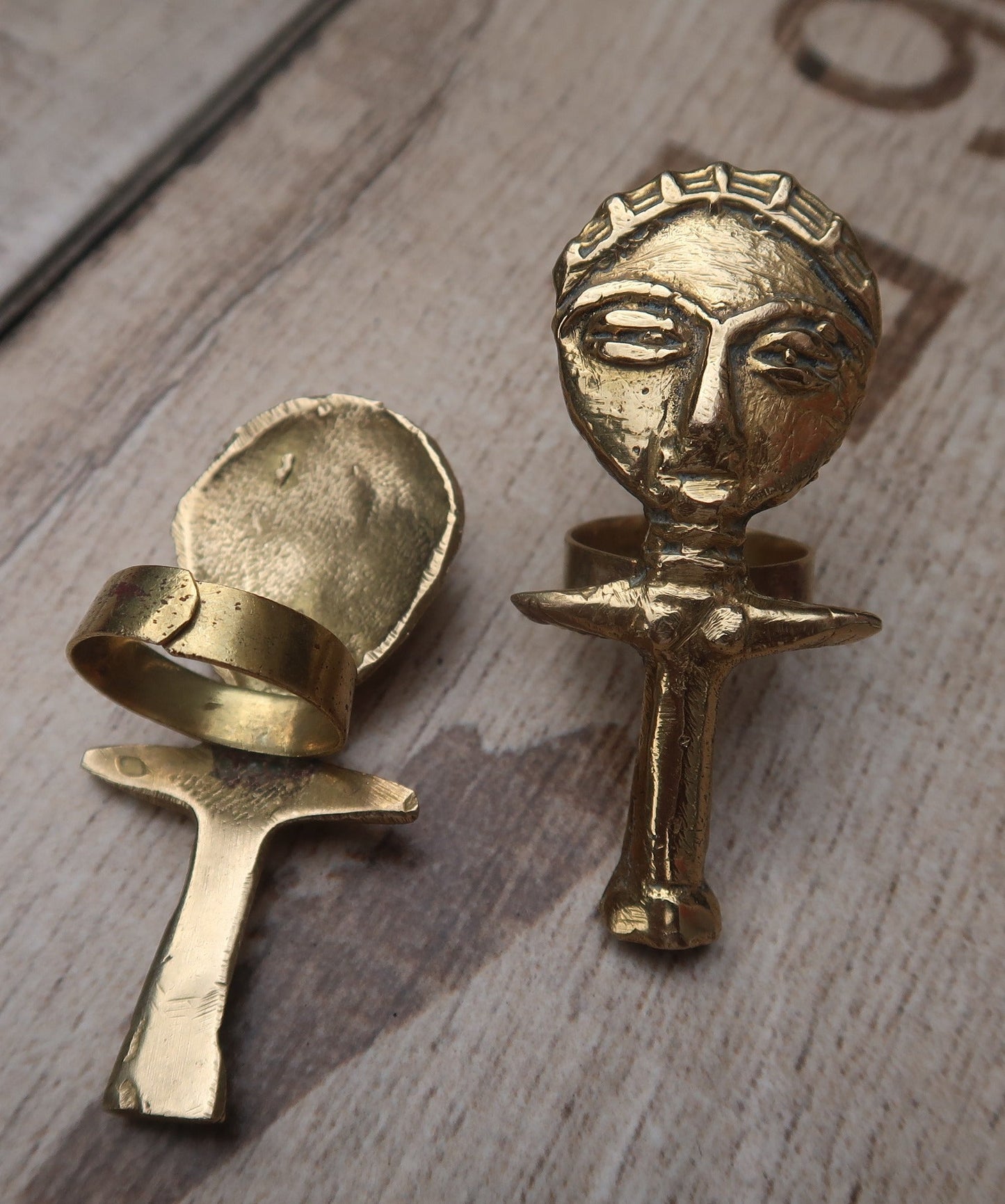 Bague Africaine Akwaba en Bronze en bague africaine akwaba artisanal africain - KaolackCreations