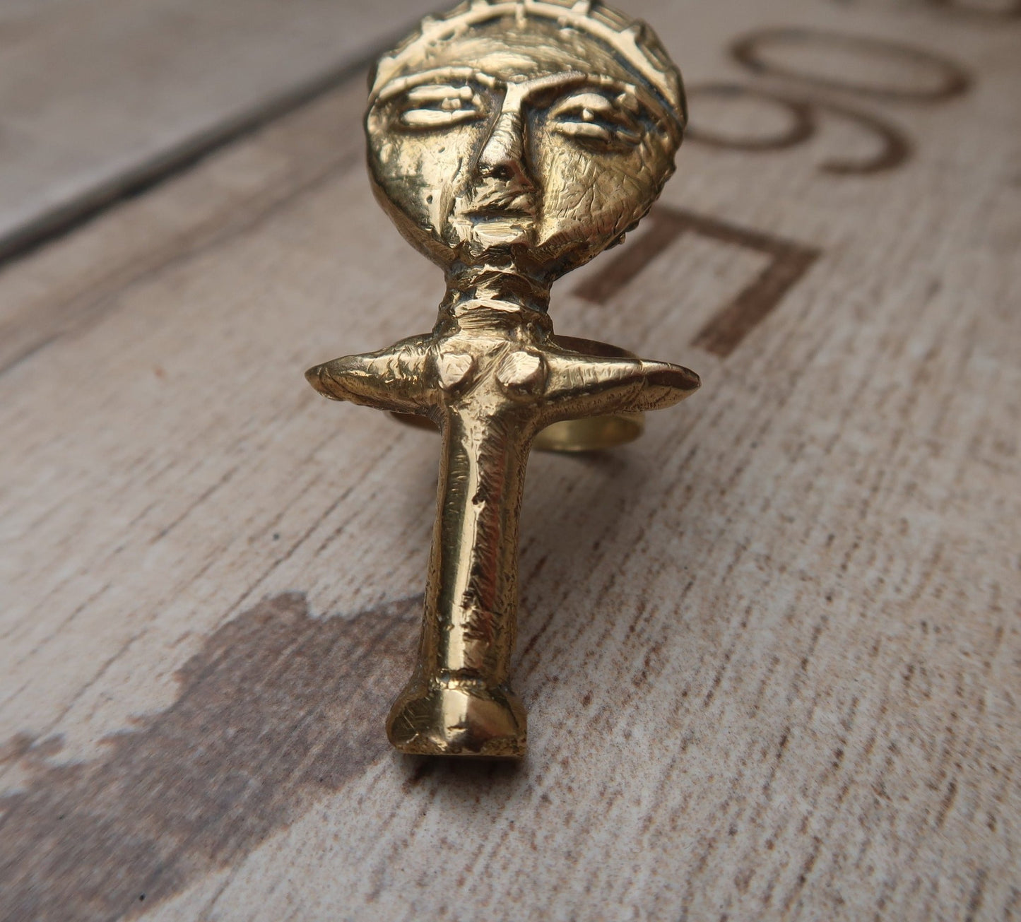 Bague Africaine Akwaba en Bronze en bague africaine akwaba artisanal africain - KaolackCreations