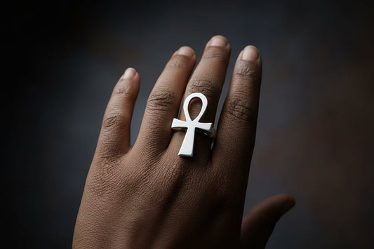 Bague Ankh Argent Massif Ajustable Sénégal en Bijoux artisanal africain - KaolackCreations