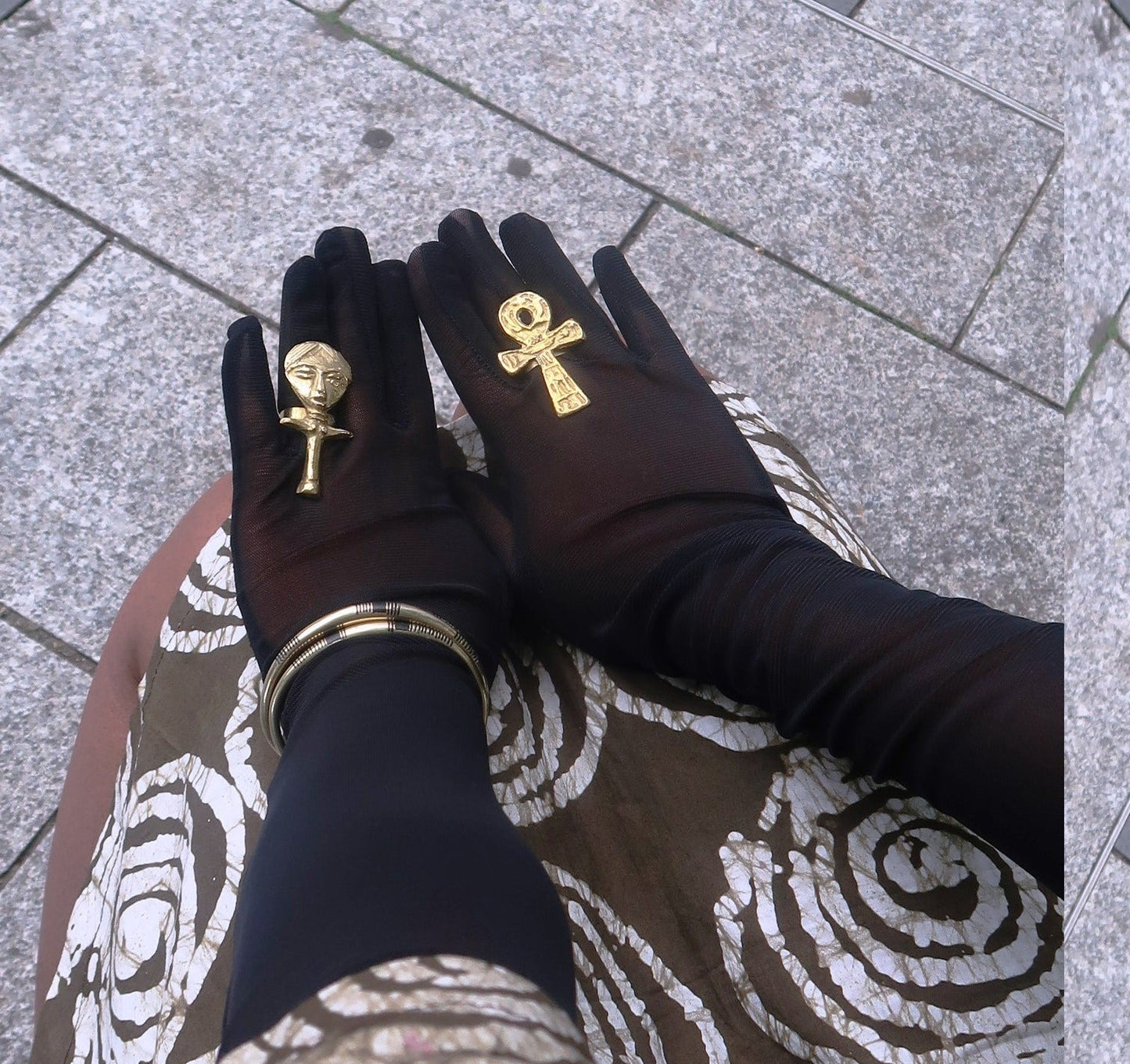 Bague Ankh en Bronze Martelé Brut en Bague Ankh mixte bronze artisanal africain - KaolackCreations