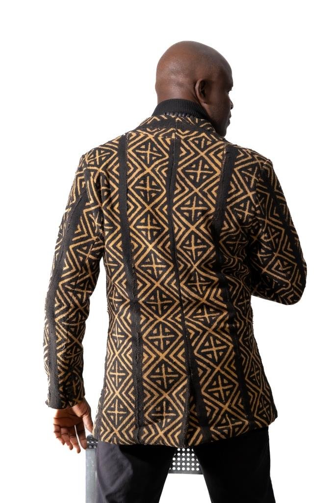 Blazer homme en Bogolan tissé à la main – Mali en Blazer homme en bogolan artisanal africain - KaolackCreations
