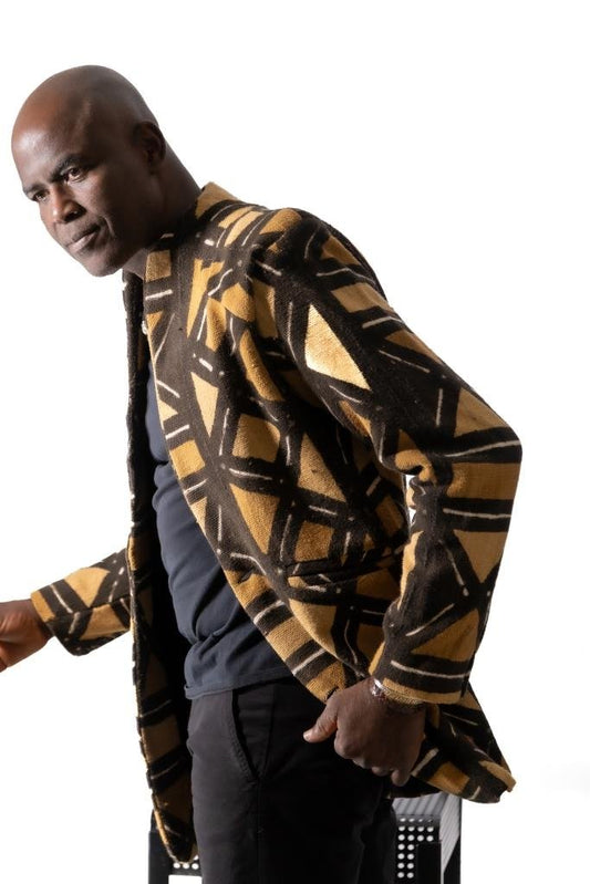 Blazer homme en Bogolan tissé à la main – Mali en Blazer homme en bogolan artisanal africain - KaolackCreations