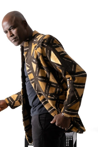 Blazer homme en Bogolan tissé à la main – Mali en Blazer homme en bogolan artisanal africain - KaolackCreations