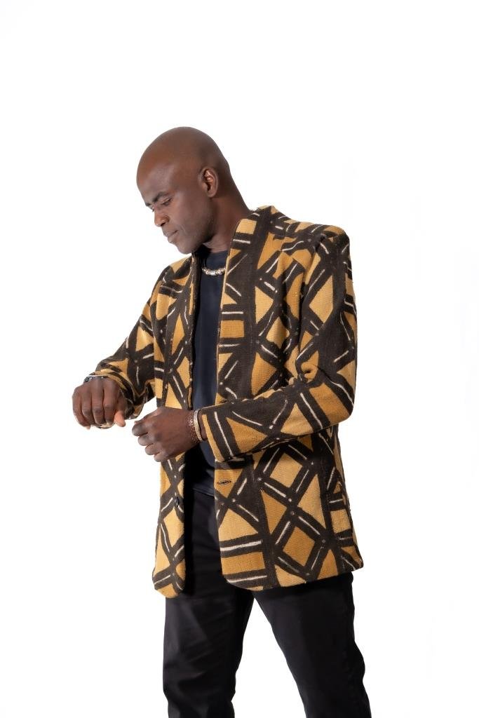 Blazer homme en Bogolan tissé à la main – Mali en Blazer homme en bogolan artisanal africain - KaolackCreations