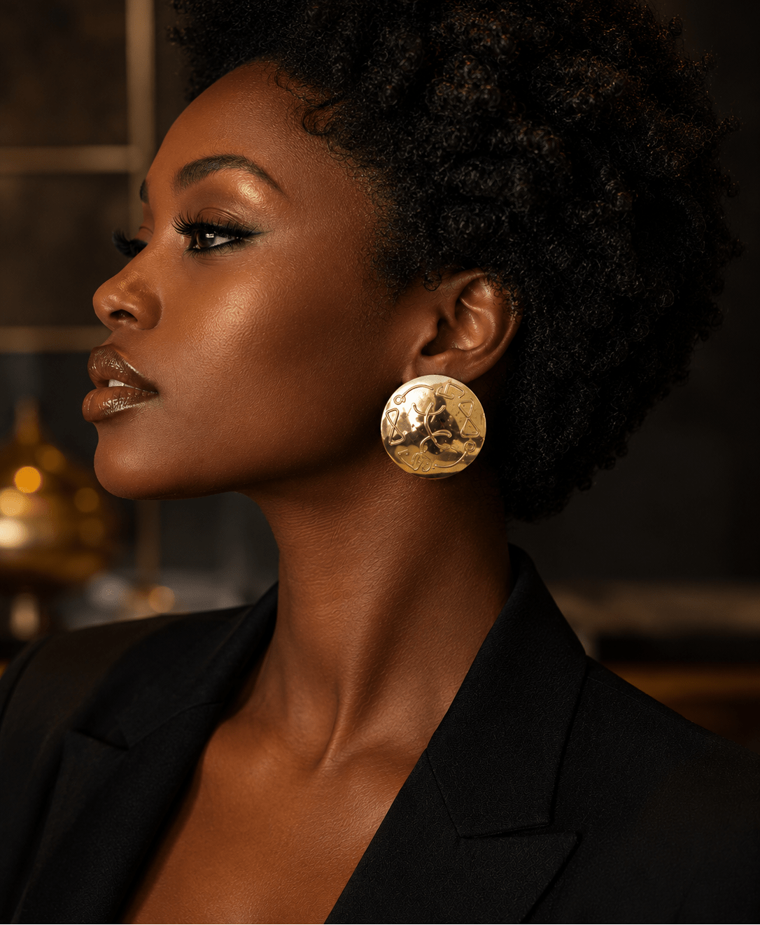 BOGOLAN TILA | Boucles d'oreilles africaines en bronze doré en artisanal africain - KaolackCreations