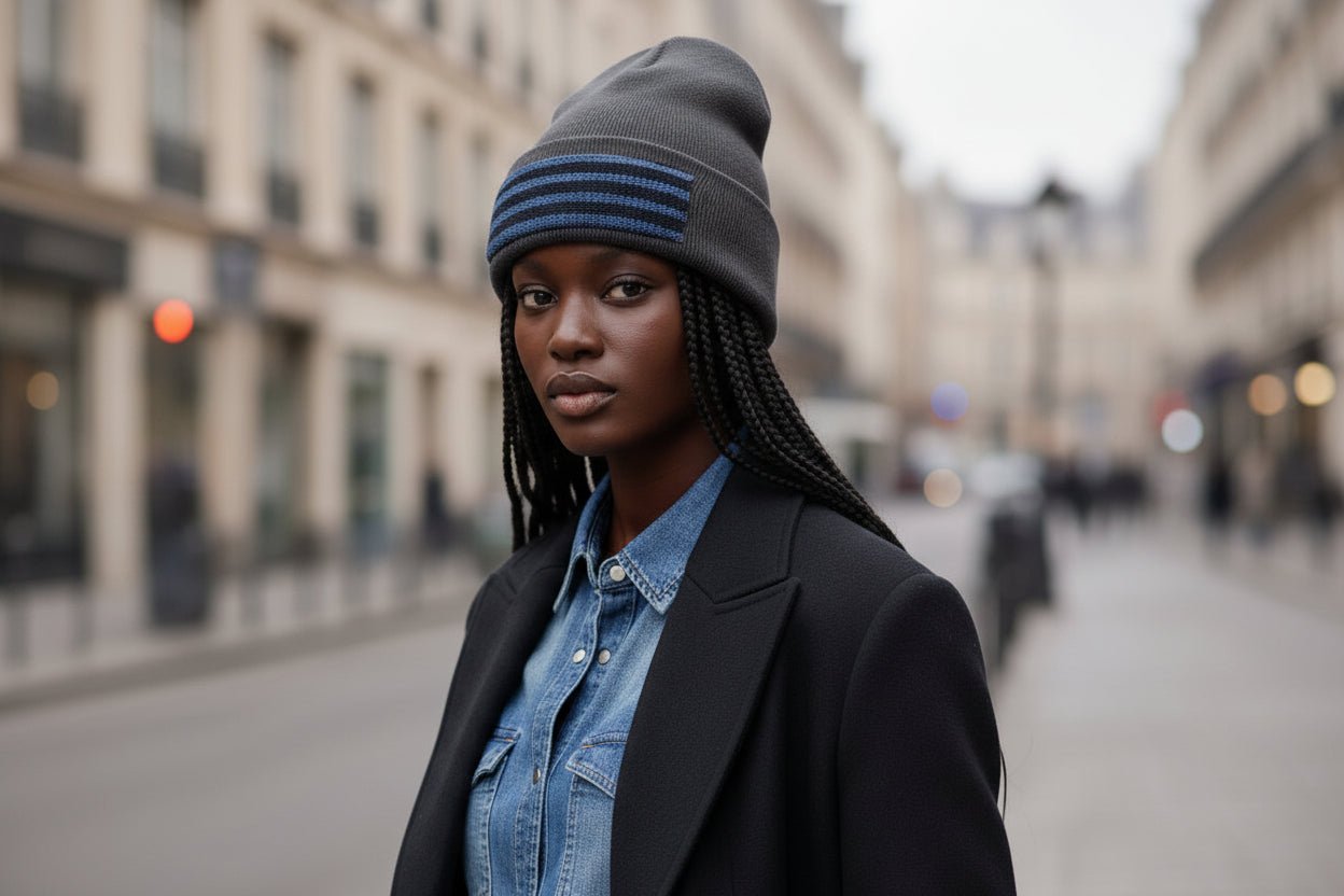 Bonnet en laine gris charbon avec protection isotherme Thinsulate™ – Pagne Africain tissé en bonnet en laine et pagne africain artisanal africain - KaolackCreations