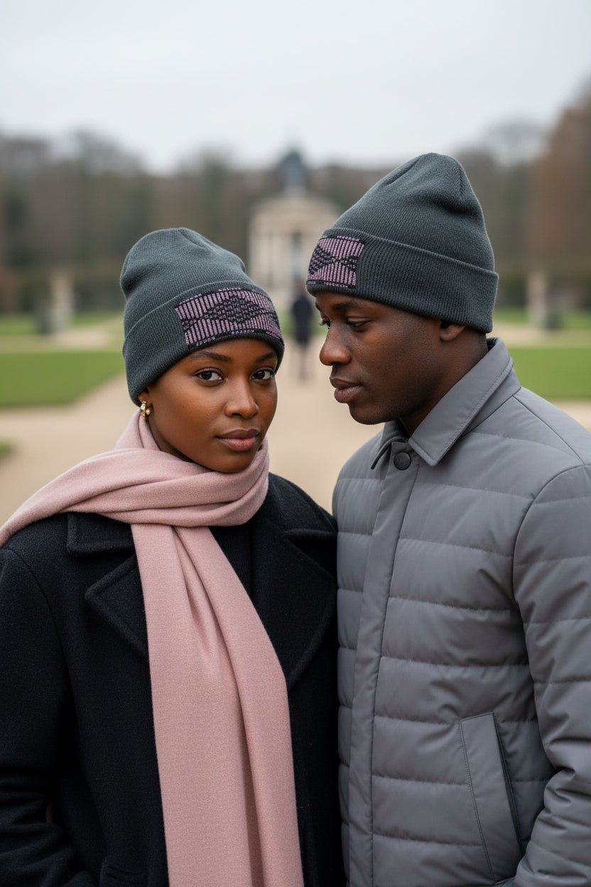 Bonnet en laine gris charbon avec protection isotherme Thinsulate™ – Pagne Africain tissé en bonnet en laine et pagne africain artisanal africain - KaolackCreations