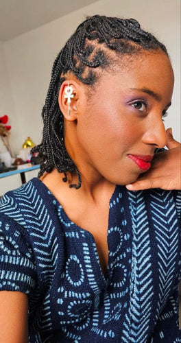 Boucles d'Oreilles Ankh Traverse Mixte en Bronze – Artisanat Africain Haut de Gamme en Boucles d'oreilles artisanal africain - KaolackCreations