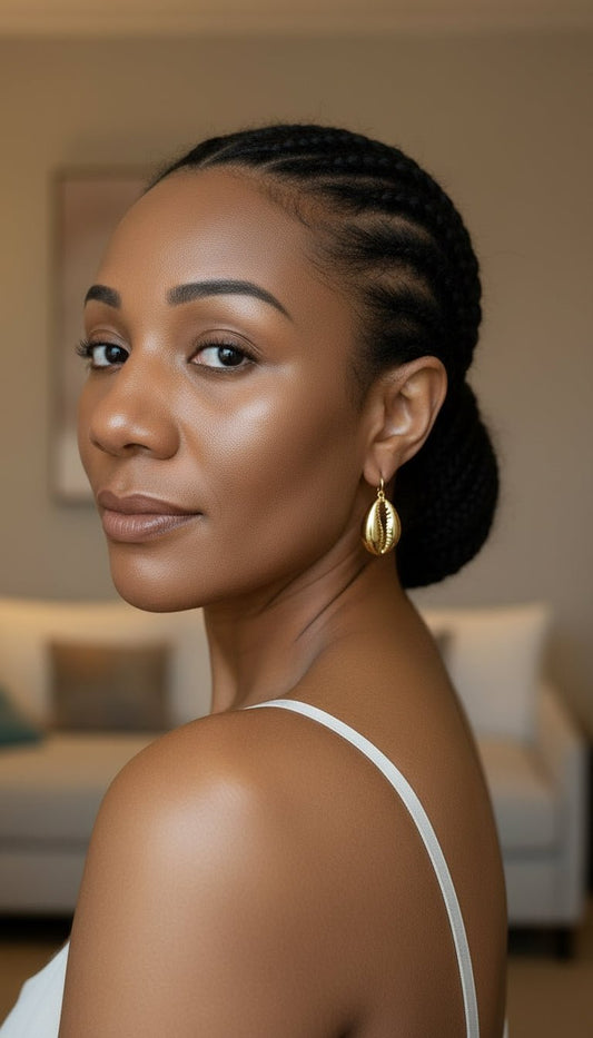 Boucles d’oreilles Cauri dorées ou argentées – Bijou africain symbolique en Boucles d'oreilles cauri artisanal africain - KaolackCreations