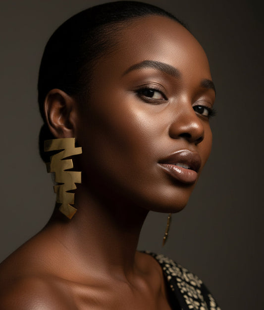 Boucles d'oreilles de Créateur "Ina" en bronze – Ultra légères & Made in Africa en boucles d'oreilles artisanal africain - KaolackCreations
