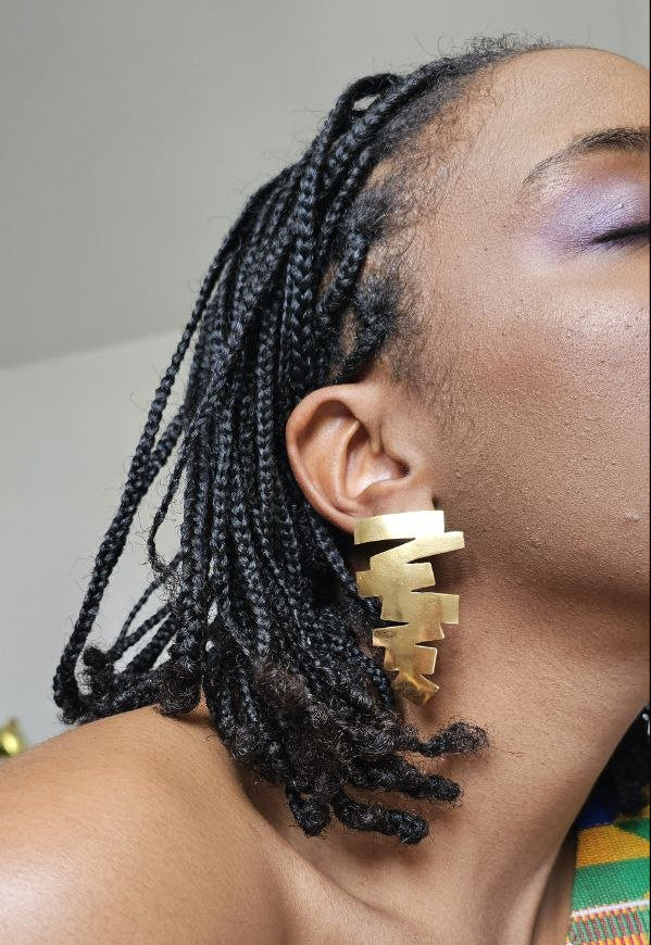 Boucles d'oreilles de Créateur "Ina" en bronze – Ultra légères & Made in Africa en boucles d'oreilles artisanal africain - KaolackCreations