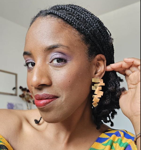 Boucles d'oreilles de Créateur "Ina" en bronze – Ultra légères & Made in Africa en boucles d'oreilles artisanal africain - KaolackCreations