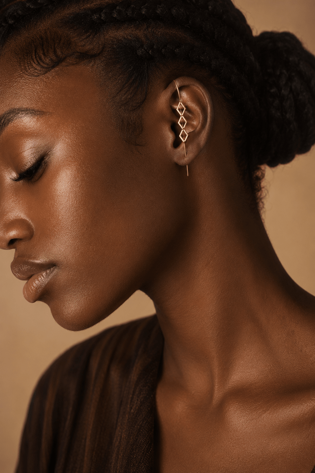 Boucles d'oreilles ear hook en bronze — Ankh ou Kanaga en Bijoux artisanal africain - KaolackCreations