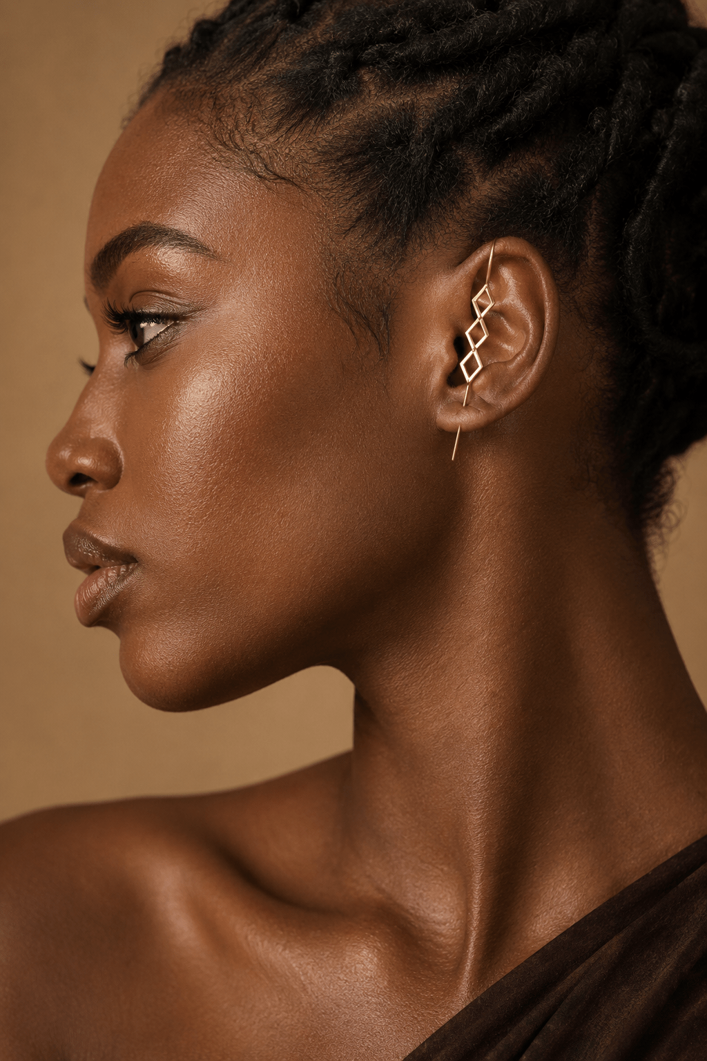 Boucles d'oreilles ear hook en bronze — Ankh ou Kanaga en Bijoux artisanal africain - KaolackCreations