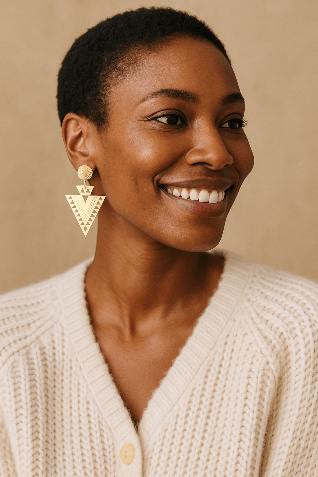 Boucles d’oreilles Kemet dorées – Laser cut & tige gold filled 14K en Boucles d'oreilles Kemet artisanal africain - KaolackCreations