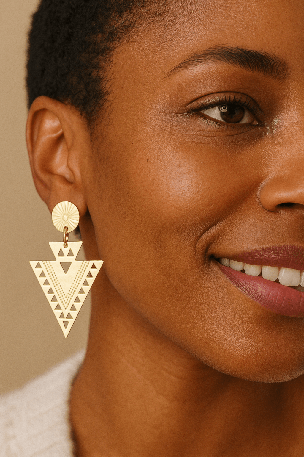 Boucles d’oreilles Kemet dorées – Laser cut & tige gold filled 14K en Boucles d'oreilles Kemet artisanal africain - KaolackCreations