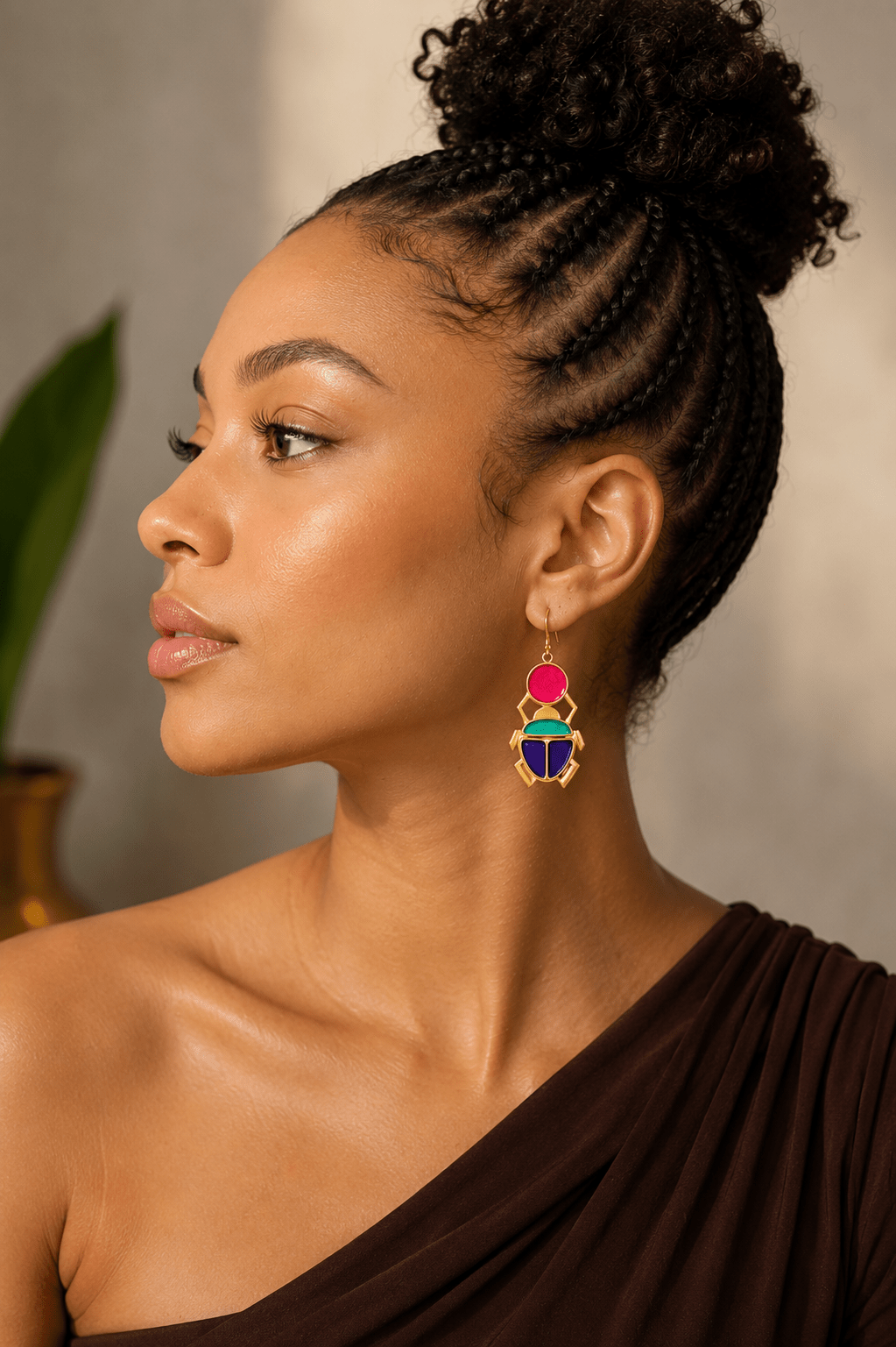 Boucles d'oreilles scarabée KHEPER | Attaches Gold Filled 14K en Boucles d'oreilles artisanal africain - KaolackCreations