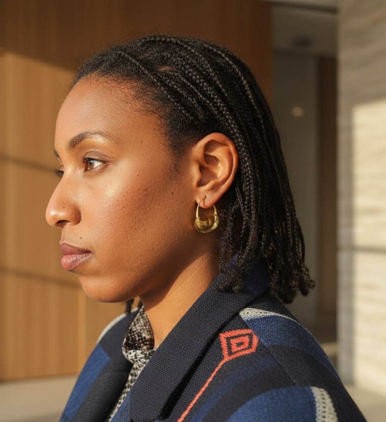Boucles Fulani en bronze massif – boucles africaines artisanales femme en Boucles d'oreilles peulh fulani artisanal africain - KaolackCreations
