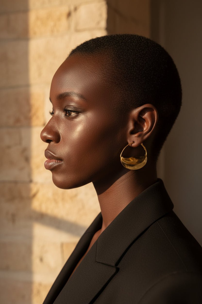 Boucles Fulani en bronze massif – boucles africaines artisanales femme en Boucles d'oreilles peulh fulani artisanal africain - KaolackCreations