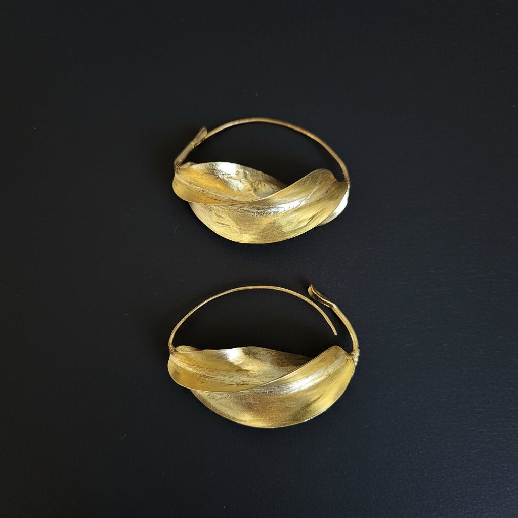 Boucles Fulani en bronze massif – boucles africaines artisanales femme en Boucles d'oreilles peulh fulani artisanal africain - KaolackCreations