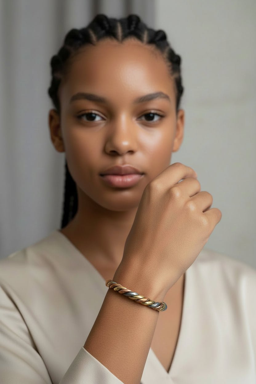 Bracelet africain Enfant 3 métaux – Lamou Ndiaxass bébé à adolescent | Signature en Bijoux artisanal africain - KaolackCreations