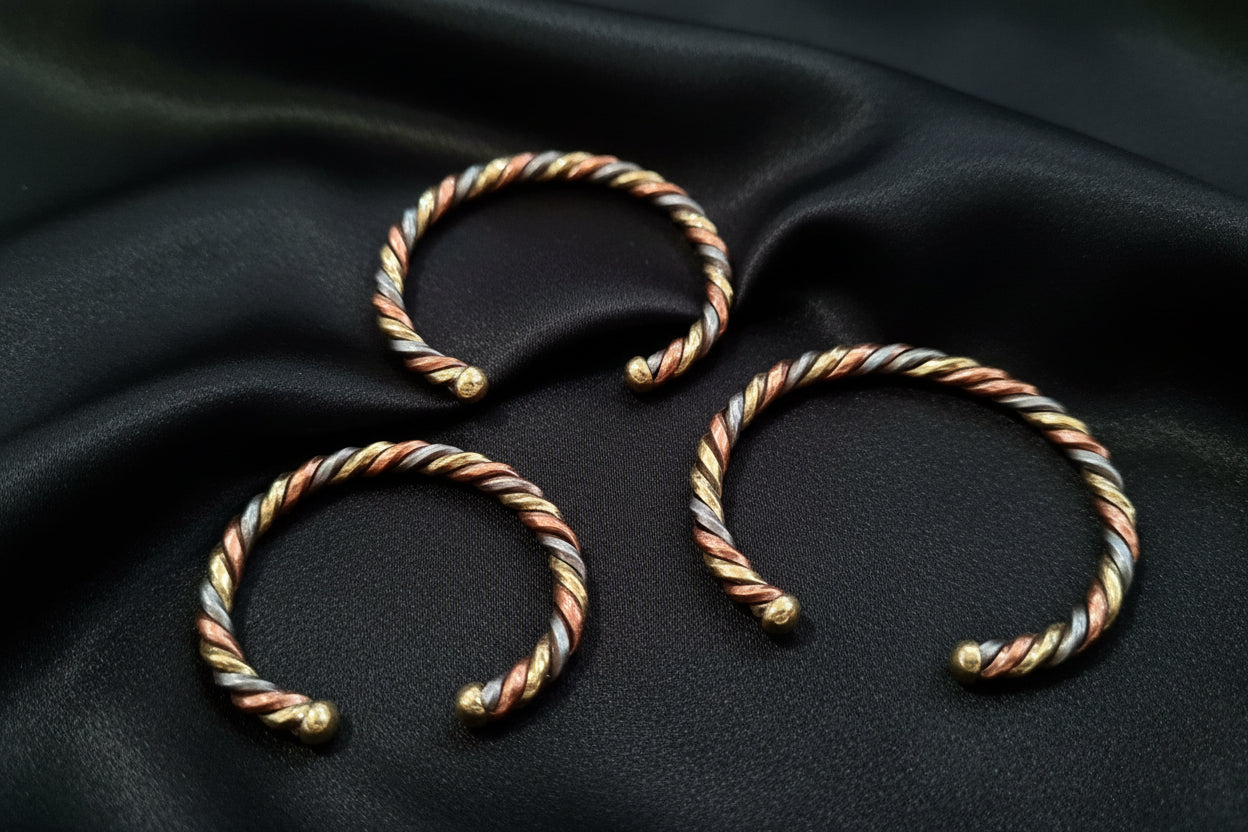 Bracelet africain Enfant 3 métaux – Lamou Ndiaxass bébé à adolescent | Signature en Bijoux artisanal africain - KaolackCreations