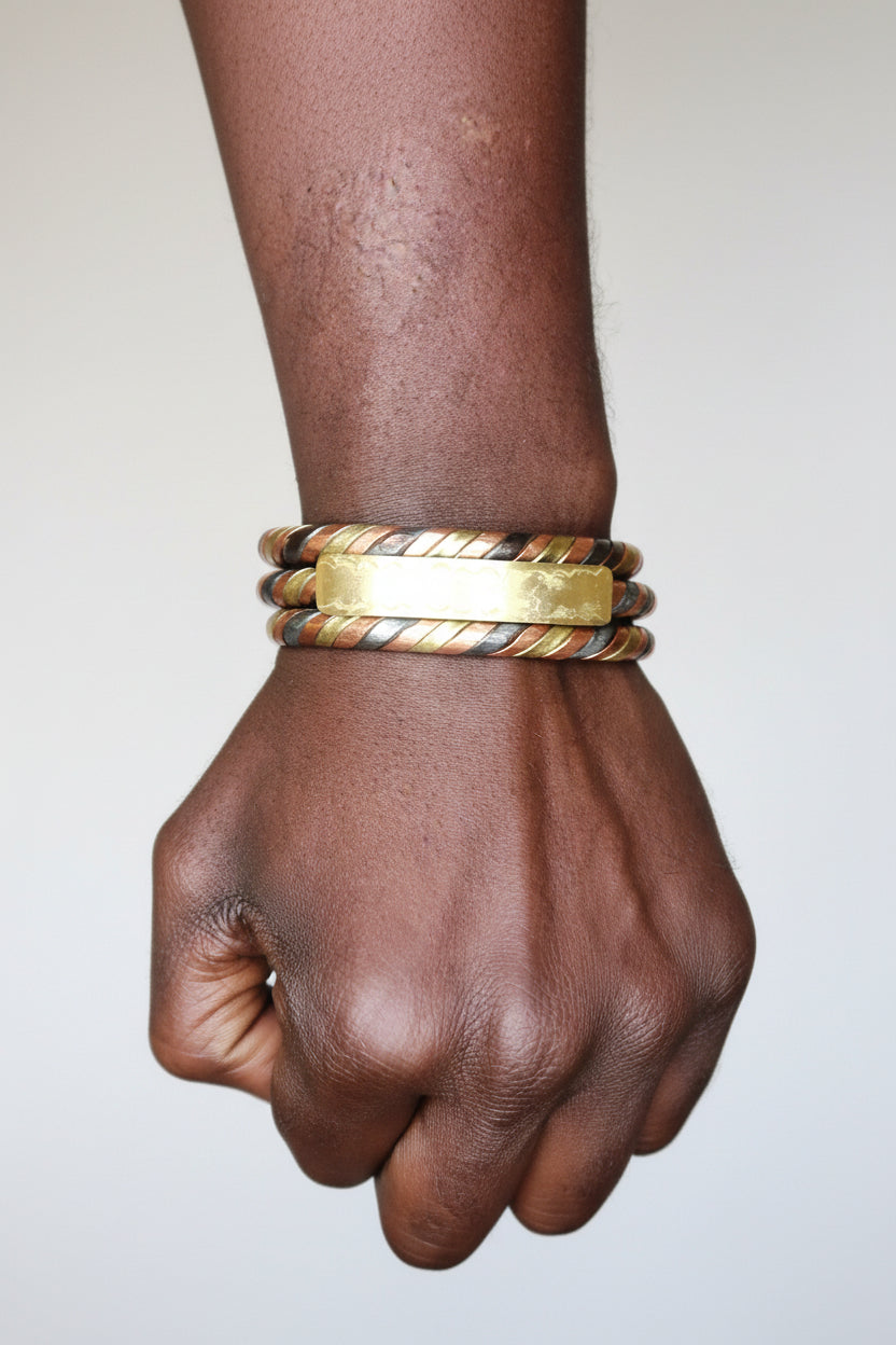 bracelet africain 3 metaux sénégalais homme