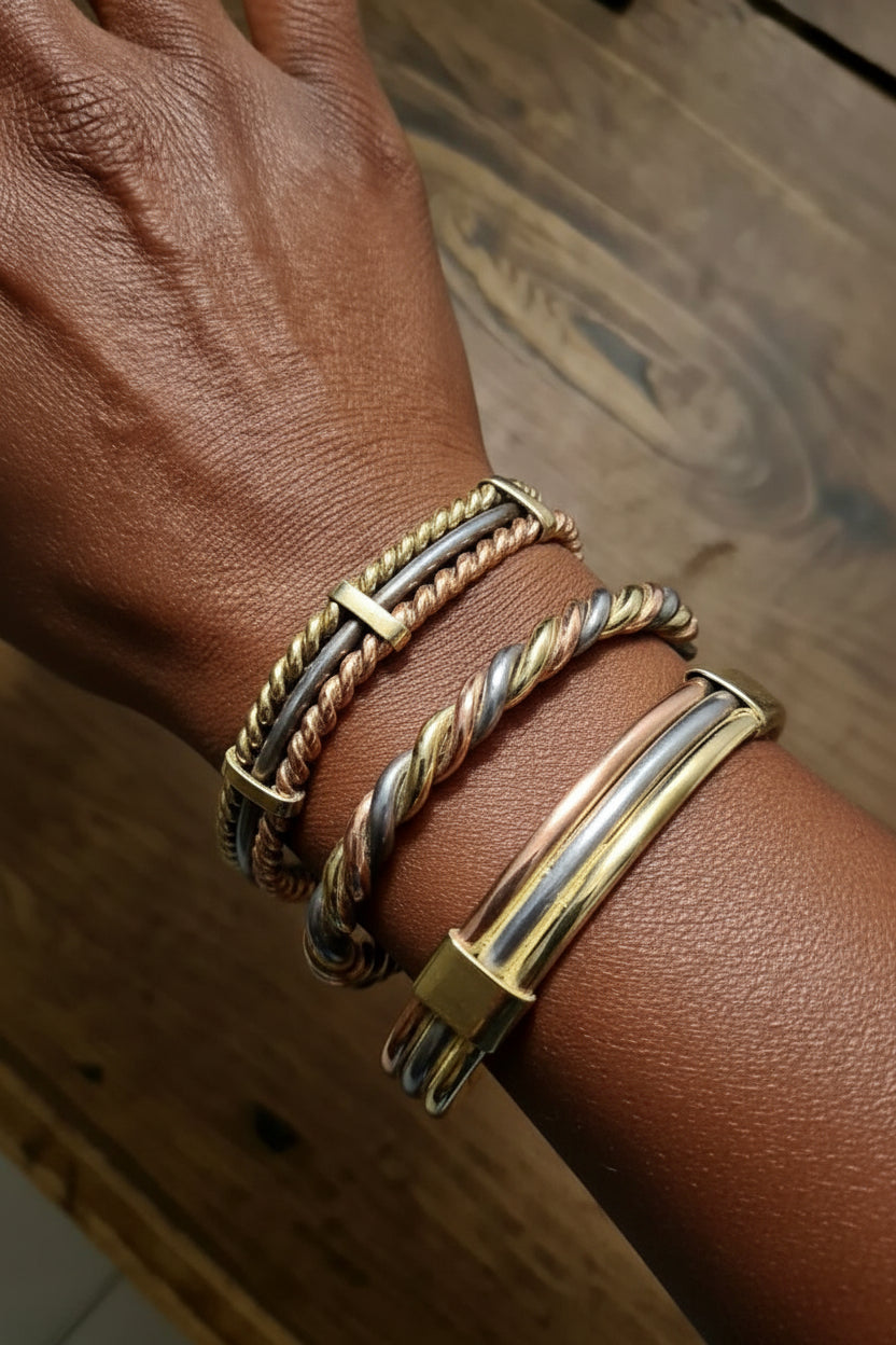 Senegalese Bracelet Lamou Ndiaxass 3 Metals | Signature
