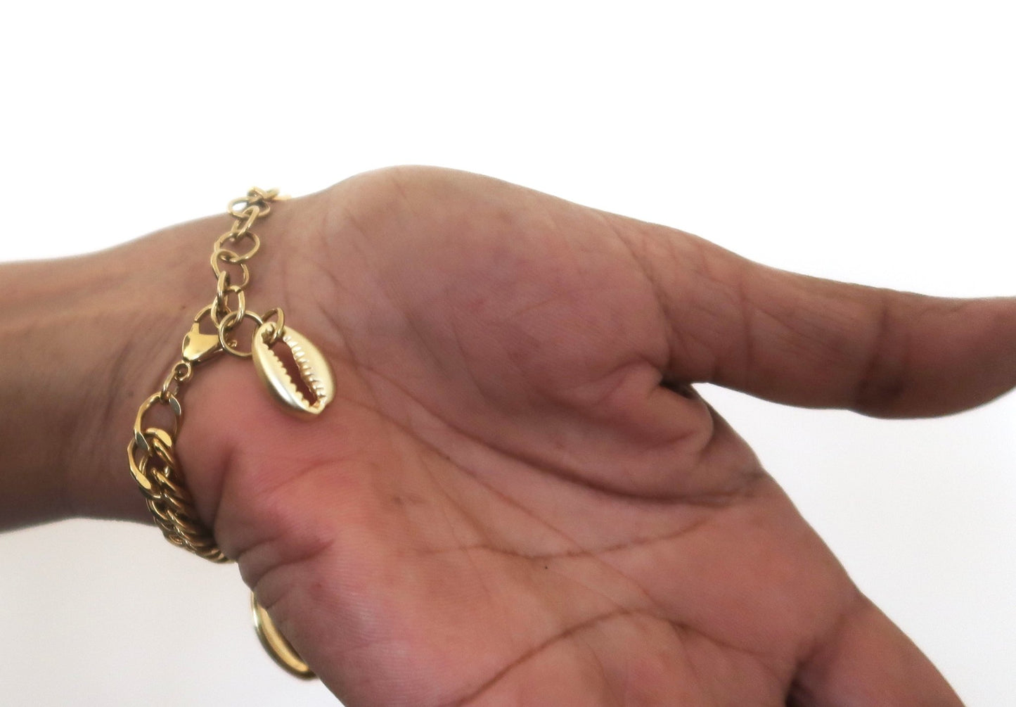 Bracelet Cauri en Acier Inoxydable - 2 variantes en bracelet cauri artisanal africain - KaolackCreations