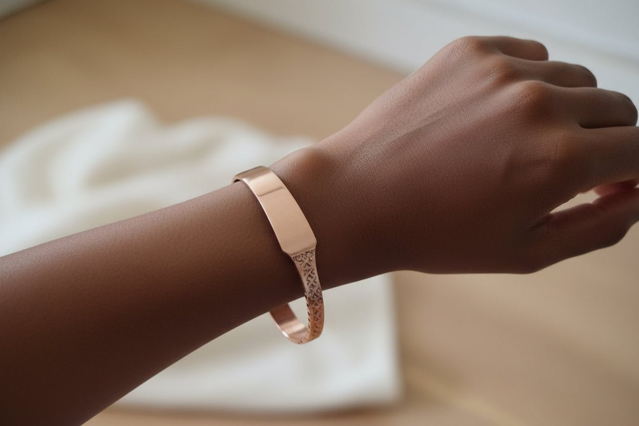 Bracelet cuivre africain artisanal Perem – finition polie – Collection Signature en Bijoux artisanal africain - KaolackCreations