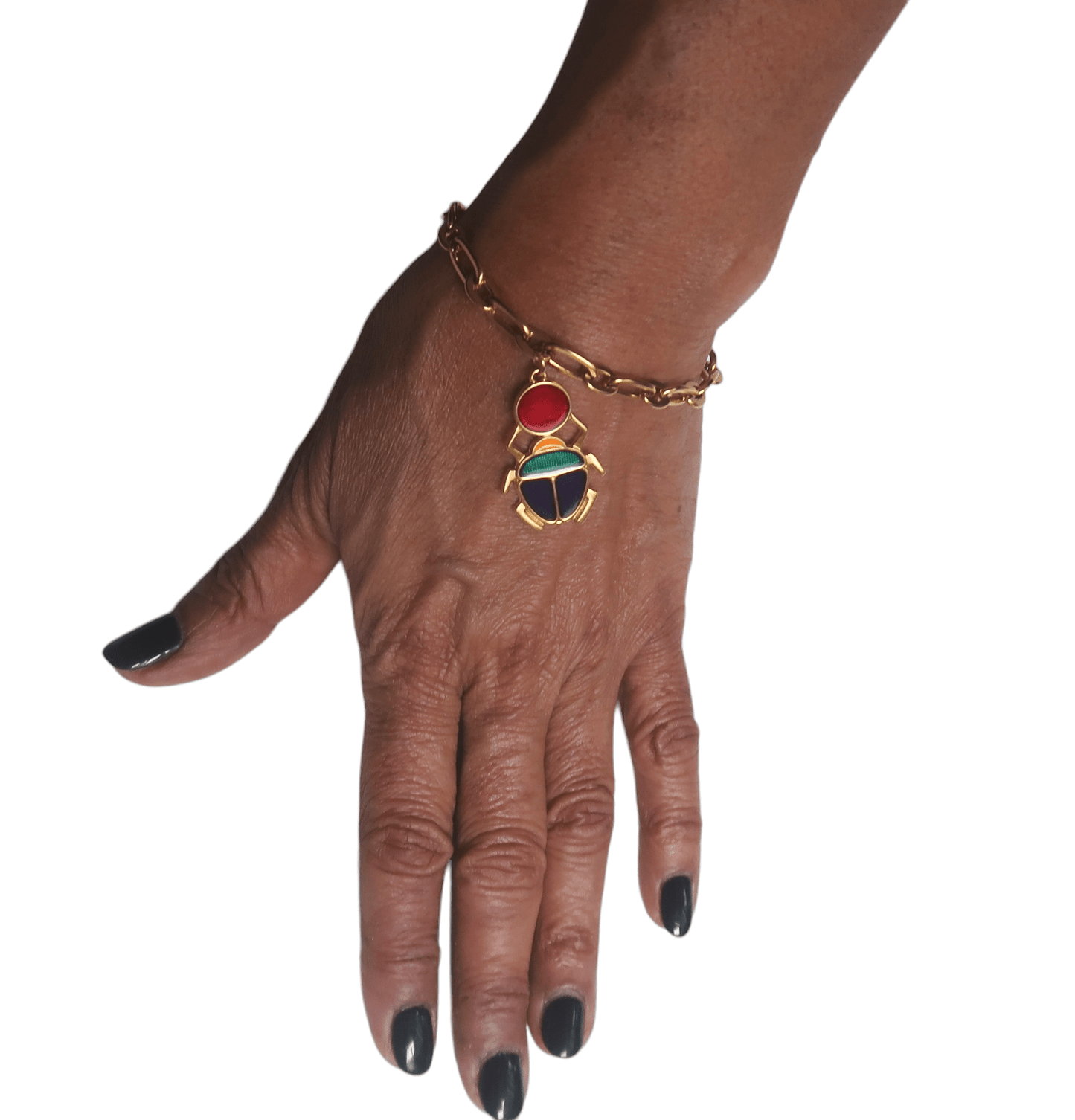 Bracelet Kheper, chaîne à gros maillons en acier inoxydable en BRACELET KHEPER artisanal africain - KaolackCreations