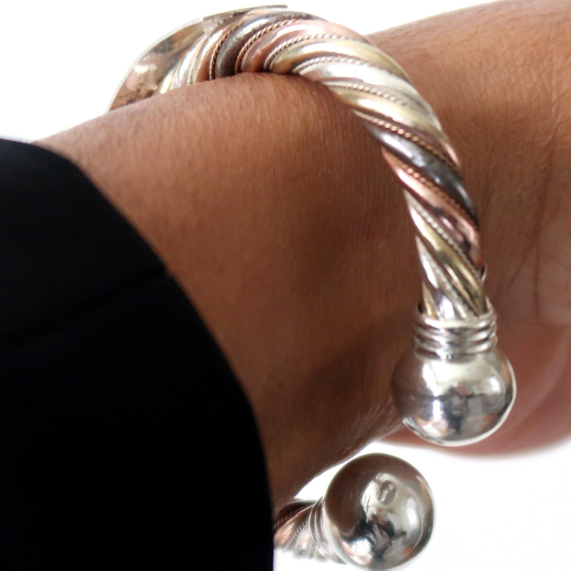 Bracelet sénégalais Lamou Ndiakhass Argent – Bijou mixte 3 métaux avec bague assortie en bijou africain artisanal africain - KaolackCreations