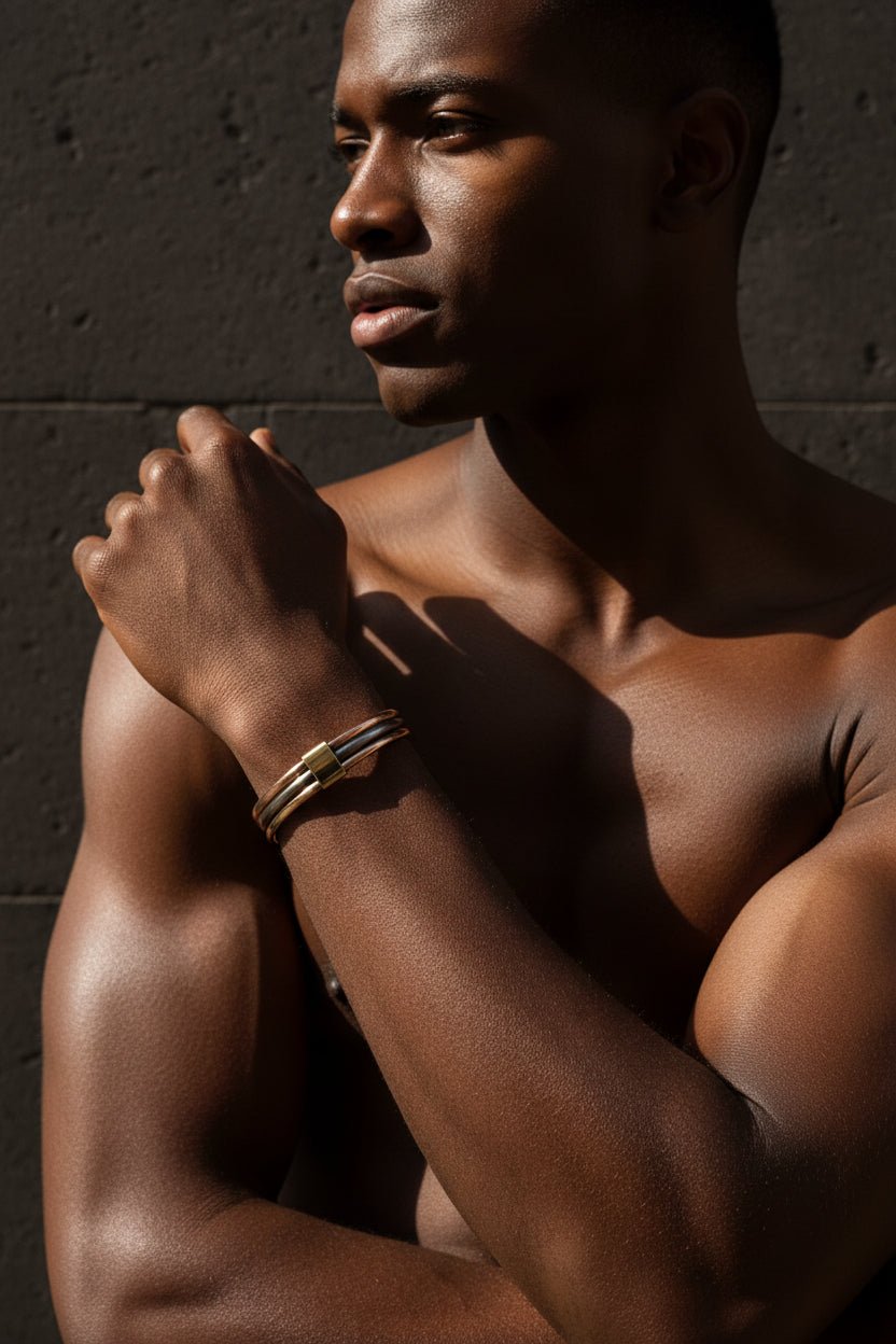 Bracelet Sénégalais Lamou Ndiaxass 3 Métaux | Signature en Bijoux artisanal africain - KaolackCreations