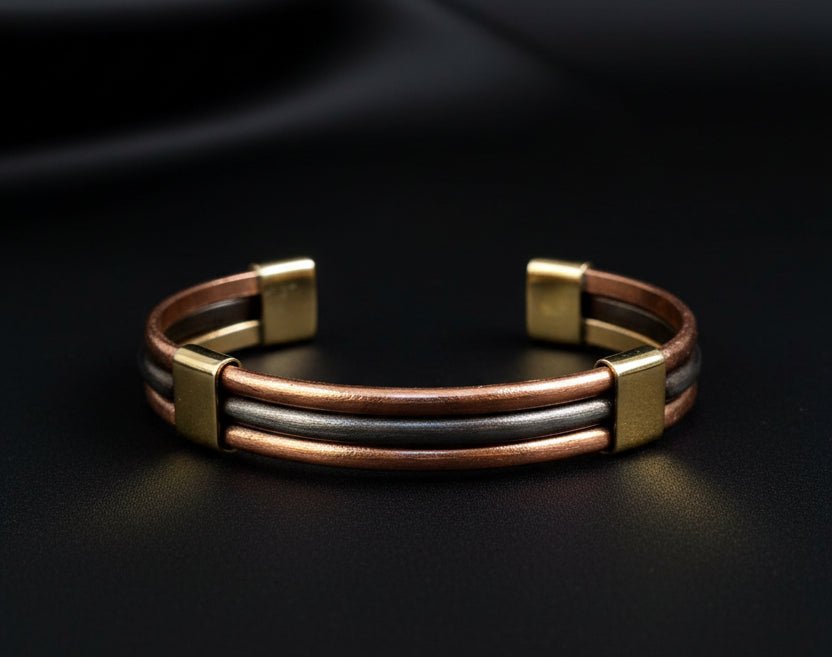 Bracelet Sénégalais Lamou Ndiaxass 3 Métaux | Signature en Bijoux artisanal africain - KaolackCreations