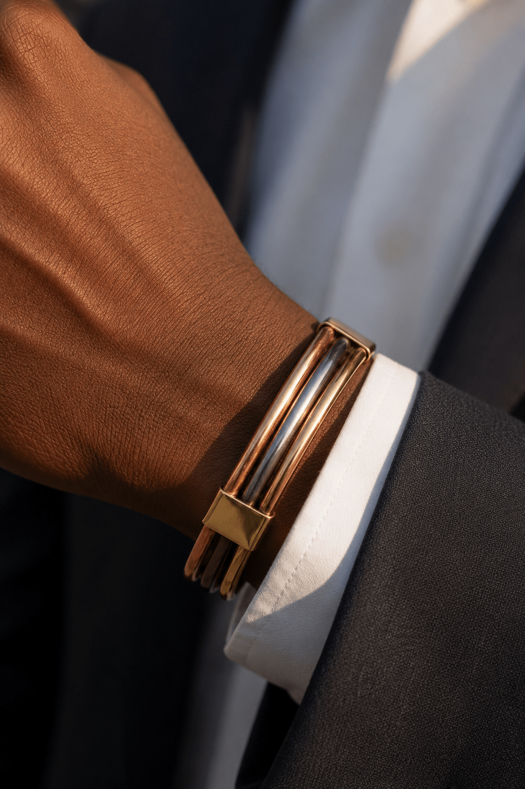 Bracelet Sénégalais Lamou Ndiaxass 3 Métaux | Signature en Bijoux artisanal africain - KaolackCreations