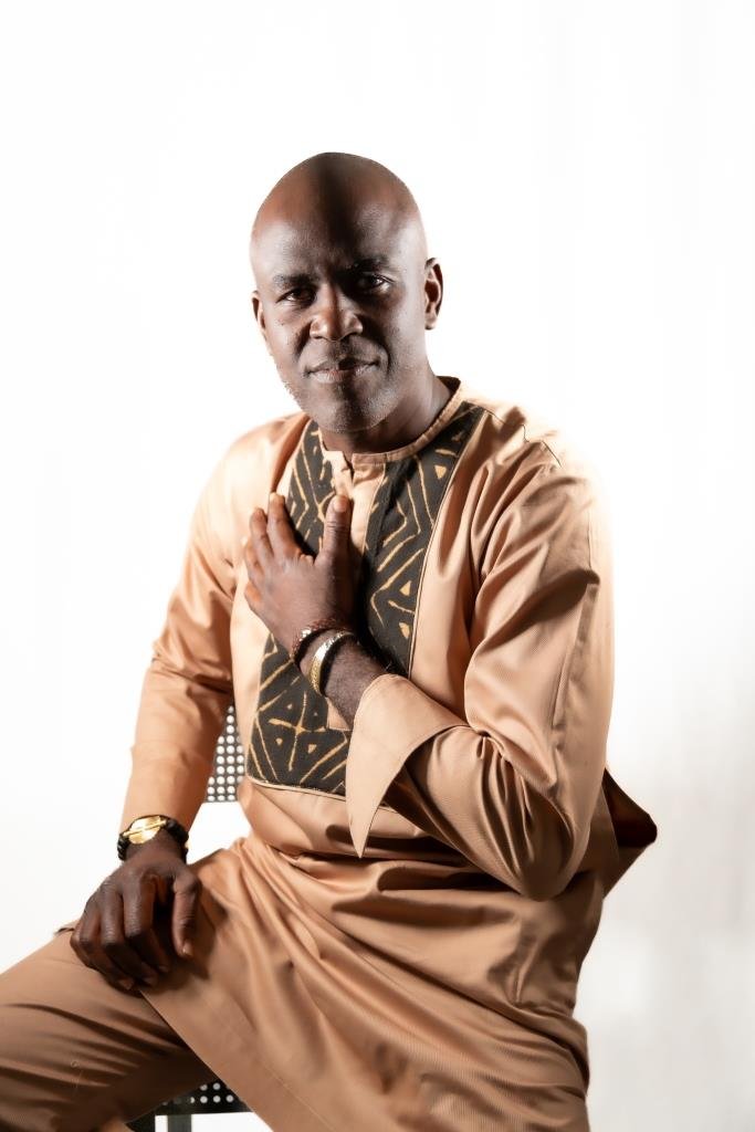 Ensemble africain homme en coton Bogolan, tunique caftan et pantalon slim