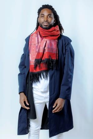 Etole, Écharpe rouge, Véritable Pagne Manjak Tissé - Artisanat Africain de Qualité Exceptionnelle en étole écharpe rouge artisanal africain - KaolackCreations