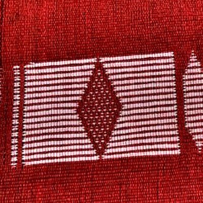 Échantillon du pagne Manjak rouge foncé et blanc
