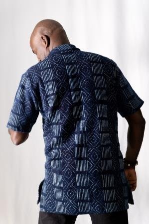 Chemise homme Galafini (Lépi) – Indigo artisanal africain en Chemise homme galafini collection Farafina artisanal africain - KaolackCreations