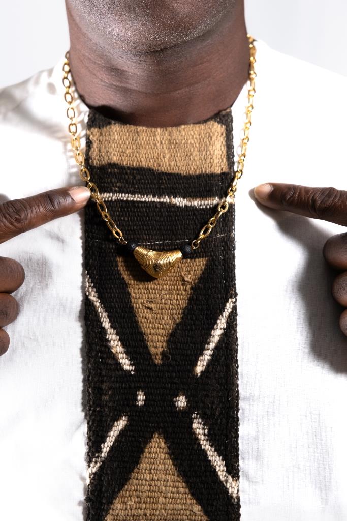 Chemise Homme KAARTA Bi - Matière en Coton & Bogolan | Vêtement Africain Traditionnel pour Homme en Chemise homme africaine Kaarta Bogolan artisanal africain - KaolackCreations