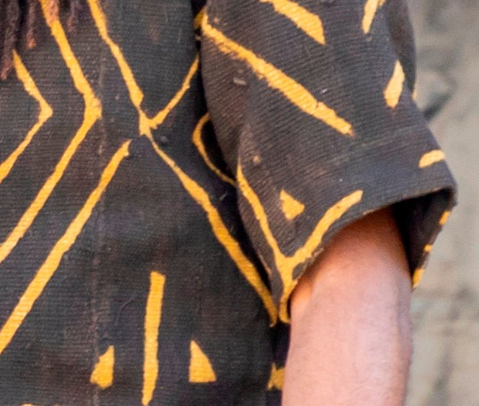 Chemise Tunique Kaarta en Bogolan marron du Mali en tunique homme artisanal africain - KaolackCreations