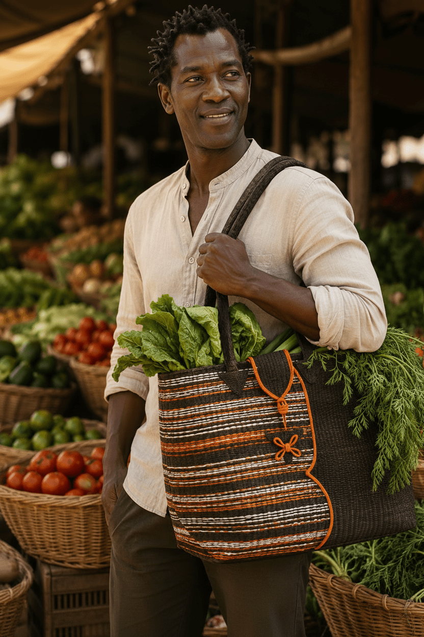 Collection Bassang | Cabas africains recyclés en Sac artisanal africain - KaolackCreations