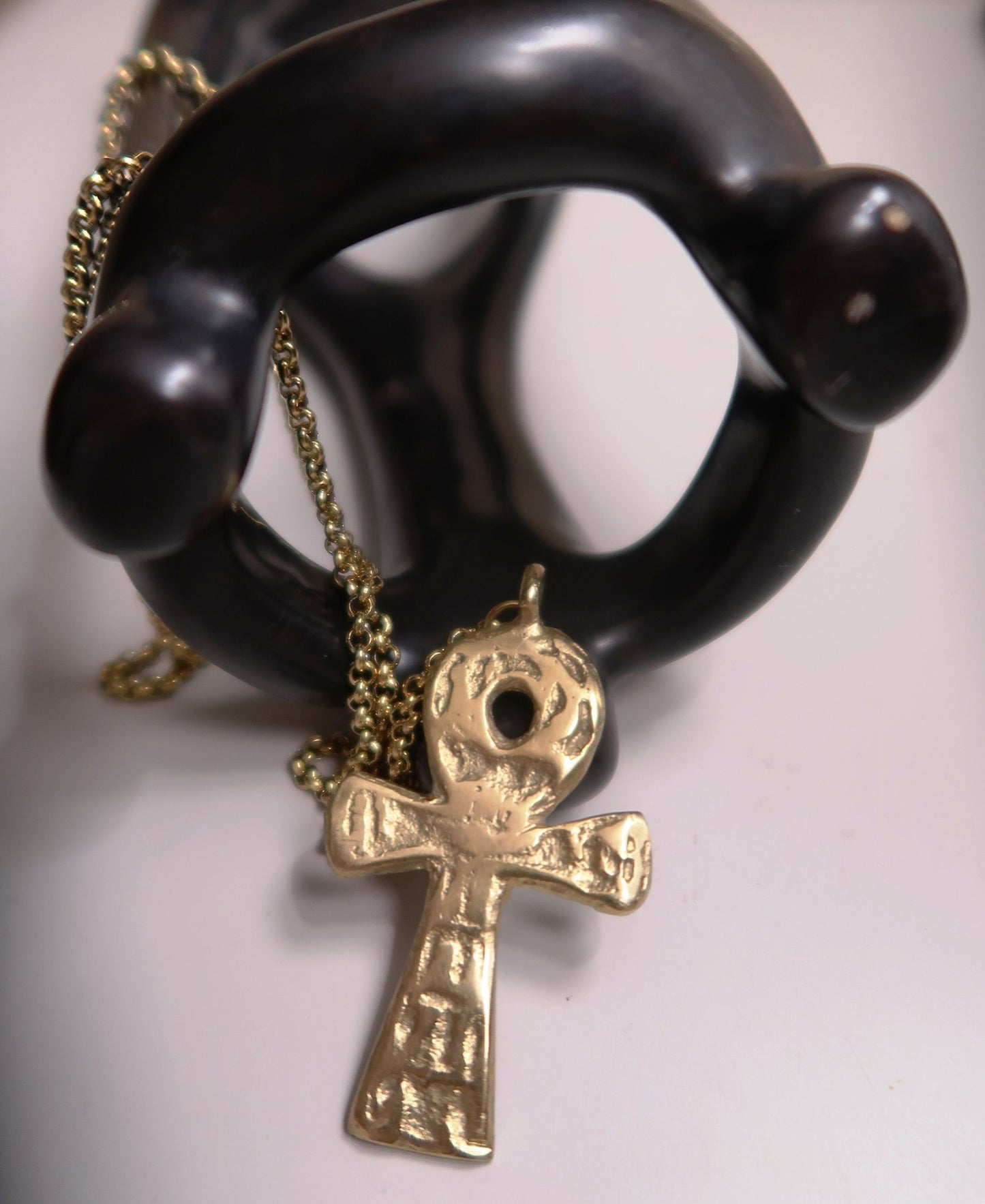 Collier africain Ankh en bronze et acier inoxydable, symbole de vie éternelle