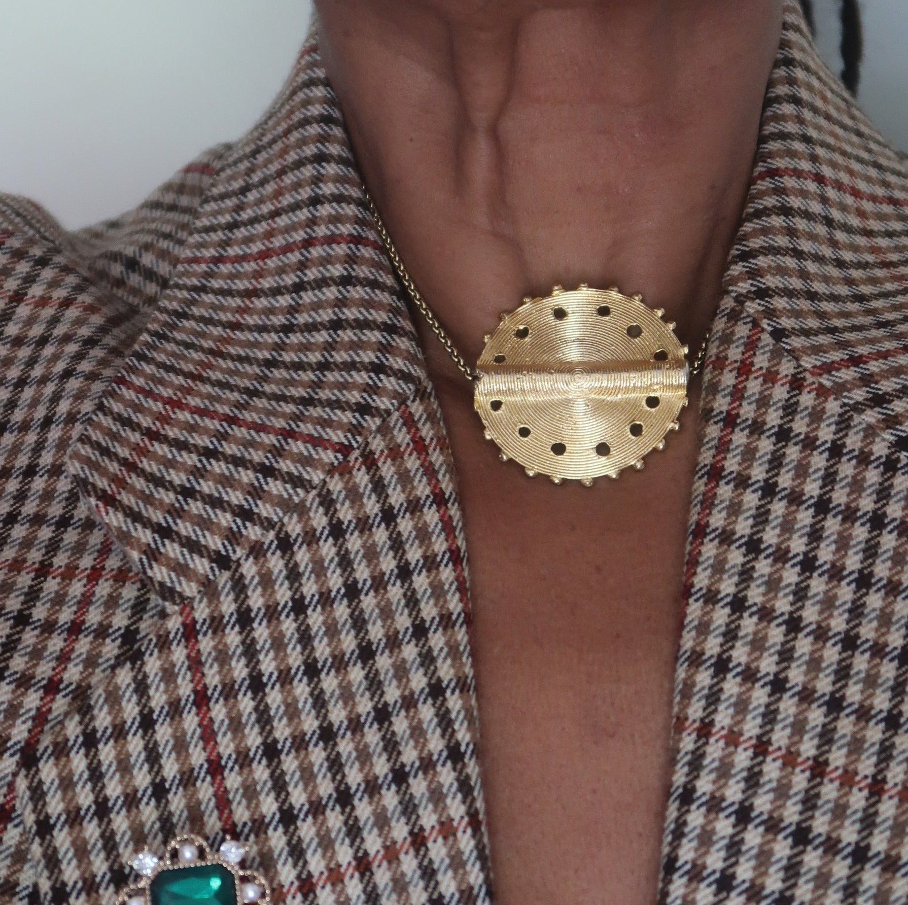 Collier Choker Poids Akan/Baoulé - Bijou Africain Traditionnel en Bronze chaîne en Acier Inoxydable en Collier Chocker poids Akan / Baoulé artisanal africain - KaolackCreations